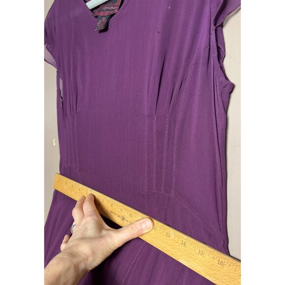 Vtg April Cornell Dress Plum Maxi Dark Feminine Whimsygoth Goth Sheer Women XS-S - Picture 8 of 16